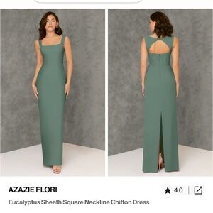 Azazie Flori Eucalyptus Chiffon Dress
